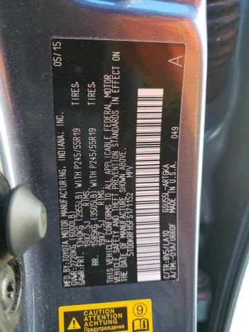 Photo 10 from auction – 2015 TOYOTA HIGHLANDER with VIN 5TDDKRFH5FS171152