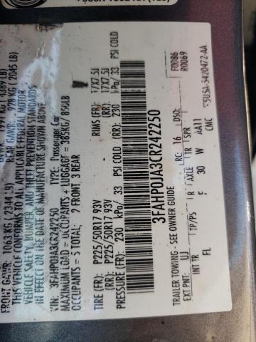 Photo 10 from auction – 2012 FORD FUSION SEL with VIN 3FAHP0JA3CR242250