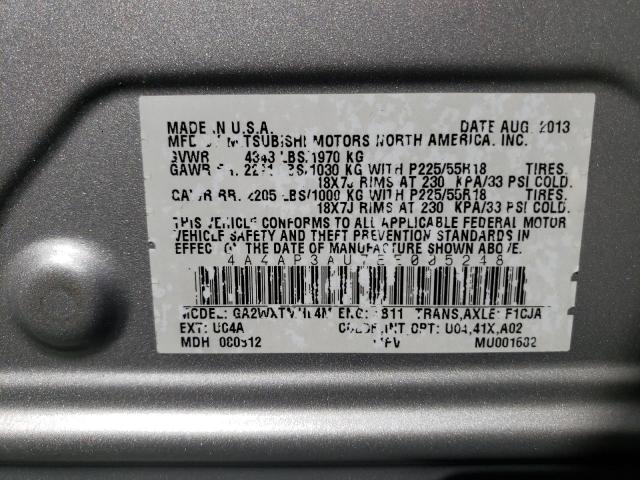 Photo 10 from auction – 2014 MITSUBISHI OUTLANDER with VIN 4A4AP3AU7EE005248