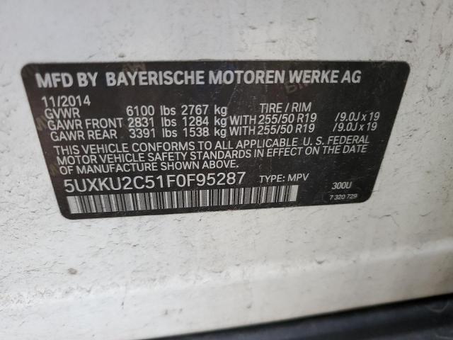 Photo 10 from auction – 2015 BMW X6 XDRIVE3 with VIN 5UXKU2C51F0F95287