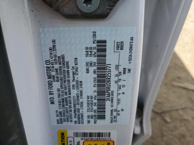 Photo 10 from auction – 2019 FORD FUSION TIT with VIN 3FA6P0RU2KR255771