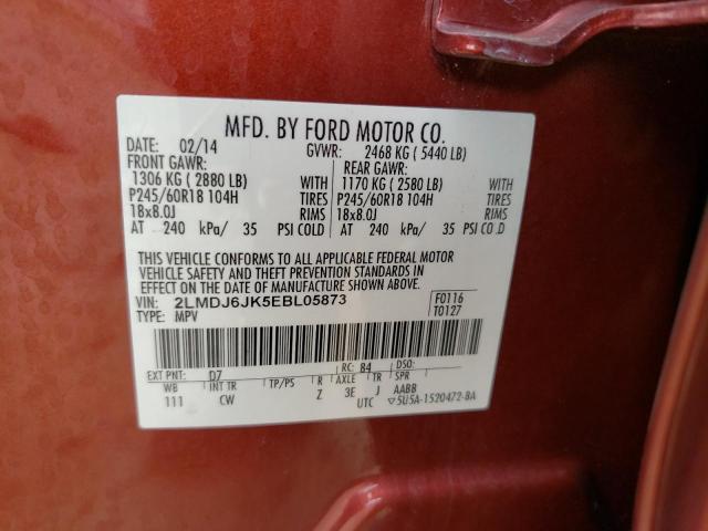 Photo 10 from auction – 2014 LINCOLN MKX with VIN 2LMDJ6JK5EBL05873
