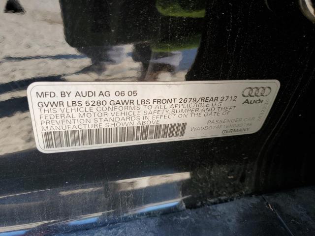 Photo 10 from auction – 2006 AUDI A6 3.2 QUA with VIN WAUDG74F16N030198