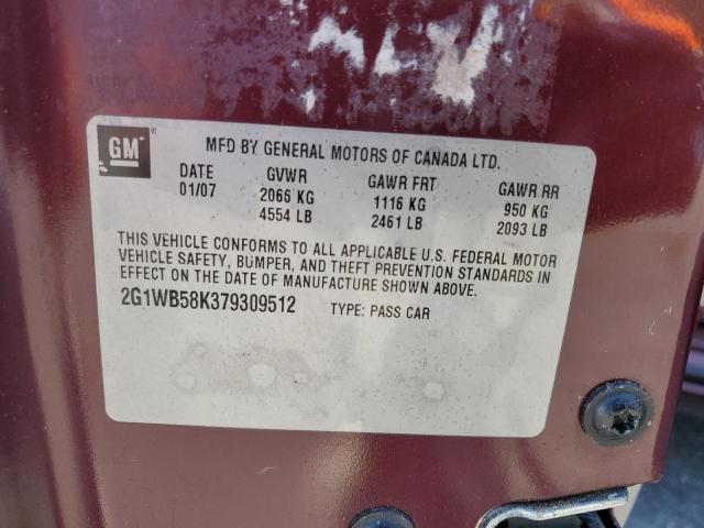 Photo 10 from auction – 2007 CHEVROLET IMPALA LS with VIN 2G1WB58K379309512
