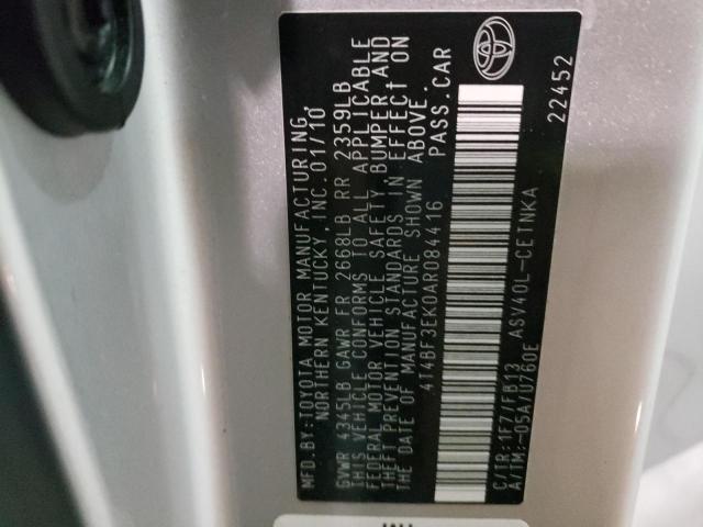 Photo 10 from auction – 2010 TOYOTA CAMRY BASE with VIN 4T4BF3EK0AR084416