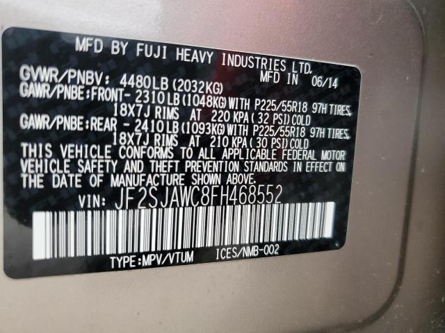 Photo 10 from auction – 2015 SUBARU FORESTER 2 with VIN JF2SJAWC8FH468552