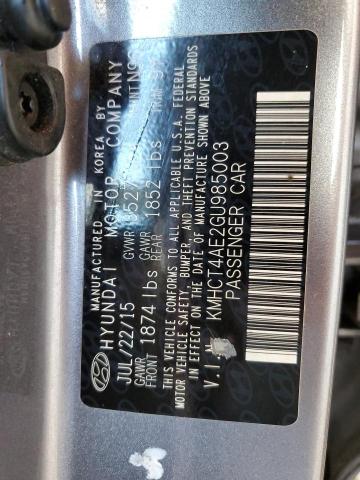Photo 10 from auction – 2016 HYUNDAI ACCENT SE with VIN KMHCT4AE2GU985003