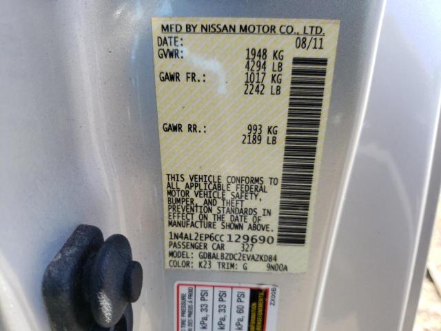 Photo 10 from auction – 2012 NISSAN ALTIMA S with VIN 1N4AL2EP6CC129690