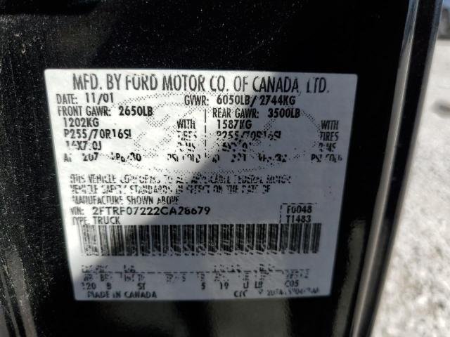 Photo 10 from auction – 2002 FORD F150 with VIN 2FTRF07222CA28679