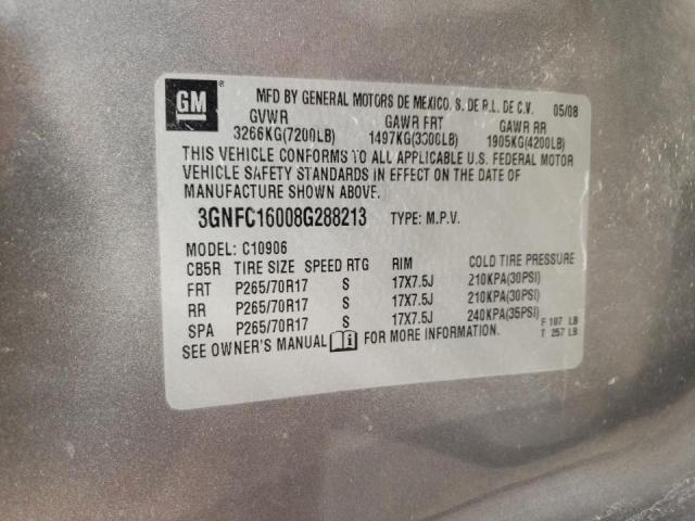 Photo 10 from auction – 2008 CHEVROLET SUBURBAN C with VIN 3GNFC16008G288213