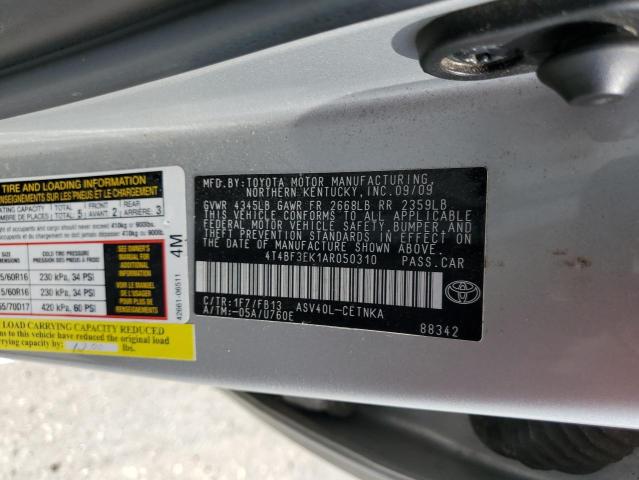 Photo 10 from auction – 2010 TOYOTA CAMRY BASE with VIN 4T4BF3EK1AR050310
