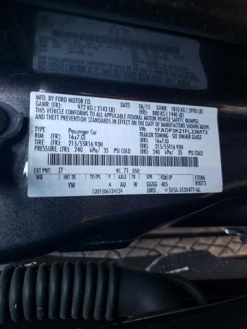 Photo 10 from auction – 2015 FORD FOCUS SE with VIN 1FADP3K21FL336573