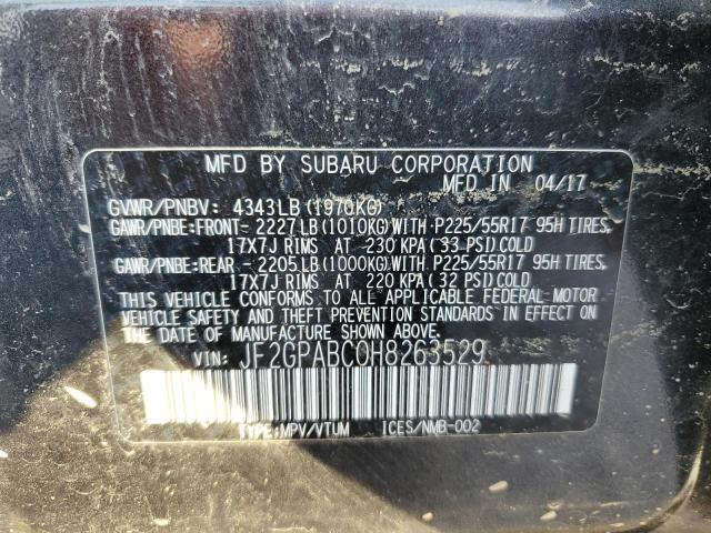 Photo 10 from auction – 2017 SUBARU CROSSTREK with VIN JF2GPABC0H8263529