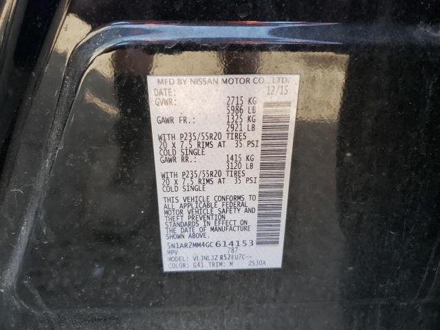 Photo 10 from auction – 2016 NISSAN PATHFINDER with VIN 5N1AR2MM4GC614153