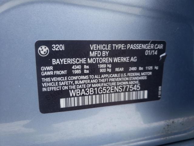 Photo 10 from auction – 2014 BMW 320 I with VIN WBA3B1G52ENS77545