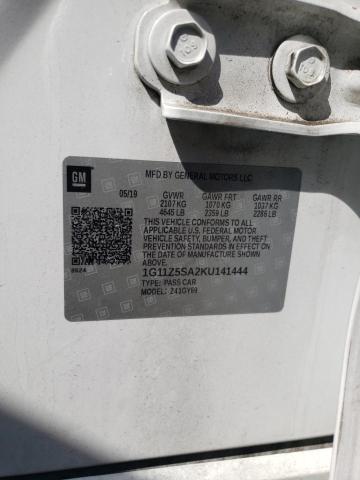 Photo 10 from auction – 2019 CHEVROLET IMPALA LT with VIN 1G11Z5SA2KU141444
