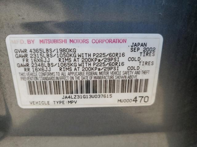Photo 10 from auction – 2003 MITSUBISHI OUTLANDER with VIN JA4LZ31G13U037615