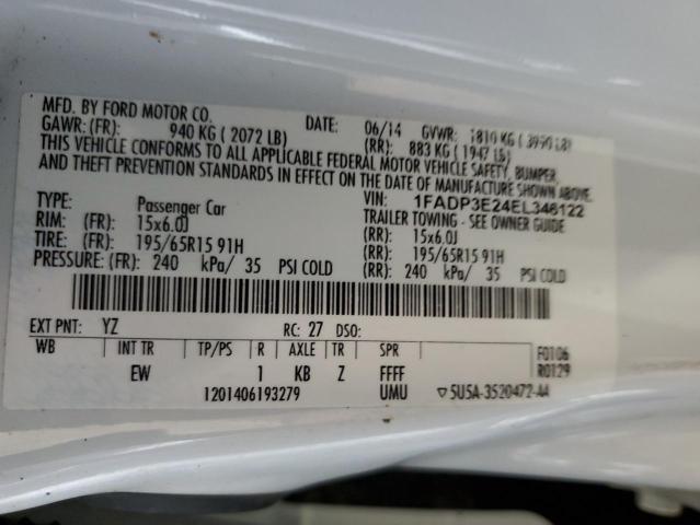 Photo 10 from auction – 2014 FORD FOCUS S with VIN 1FADP3E24EL346122