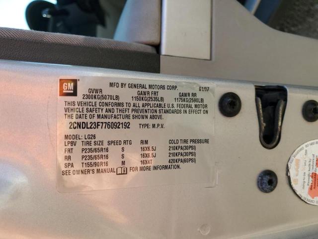 Photo 10 from auction – 2007 CHEVROLET EQUINOX LS with VIN 2CNDL23F776092192