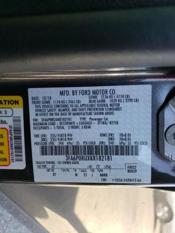 Photo 10 from auction – 2019 FORD FUSION TIT with VIN 3FA6P0RUXKR182181
