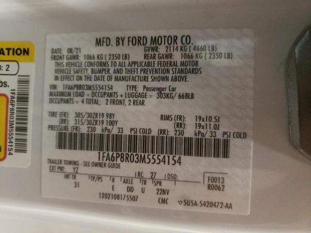 Photo 10 from auction – 2021 FORD MUSTANG MA with VIN 1FA6P8R03M5554154
