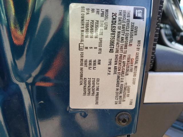 Photo 10 from auction – 2007 PONTIAC TORRENT with VIN 2CKDL63F876066740