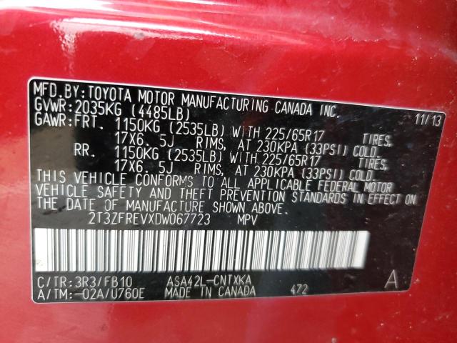 Photo 10 from auction – 2013 TOYOTA RAV4 LE with VIN 2T3ZFREVXDW067723