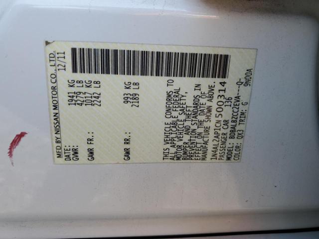 Photo 10 from auction – 2012 NISSAN ALTIMA BAS with VIN 1N4AL2AP1CN500314