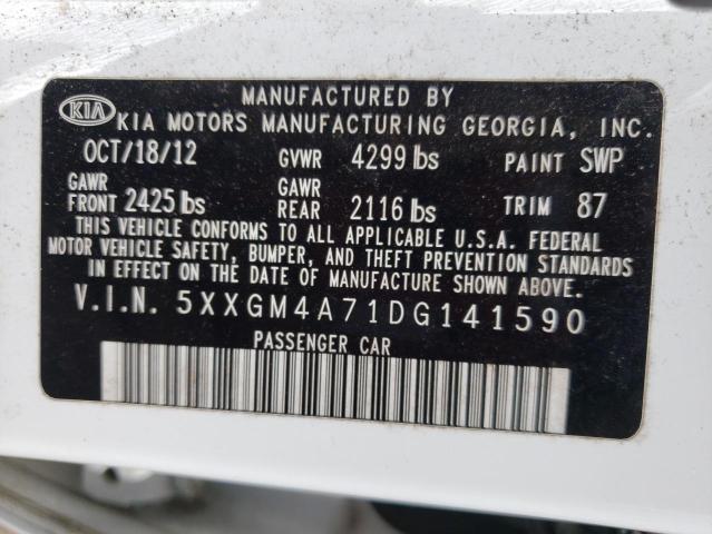 Photo 10 from auction – 2013 KIA OPTIMA LX with VIN 5XXGM4A71DG141590