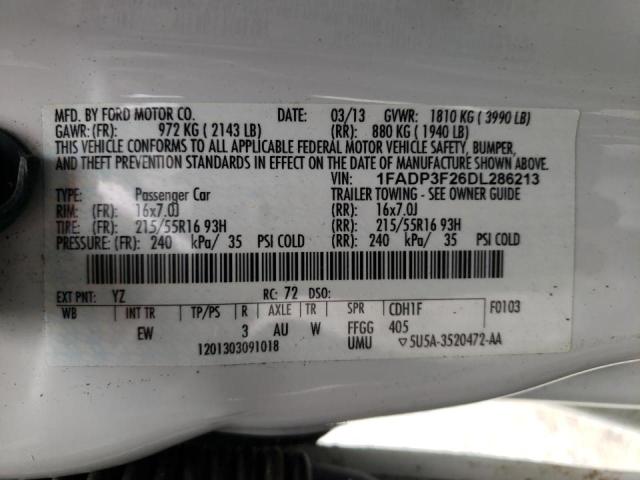 Photo 10 from auction – 2013 FORD FOCUS SE with VIN 1FADP3F26DL286213