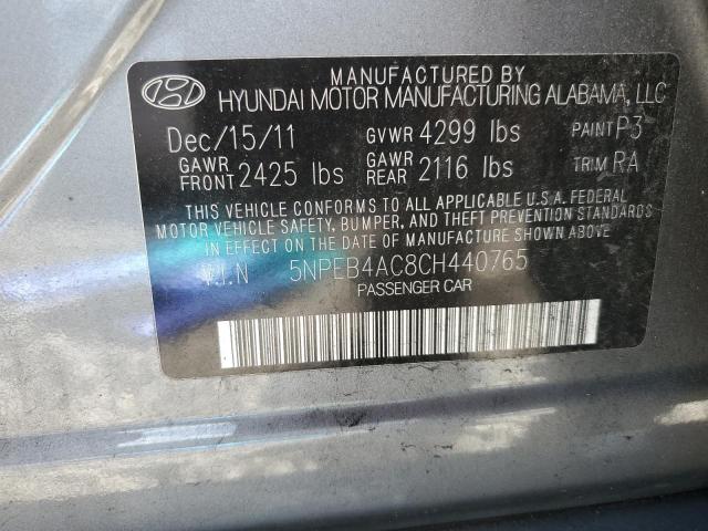 Photo 10 from auction – 2012 HYUNDAI SONATA GLS with VIN 5NPEB4AC8CH440765