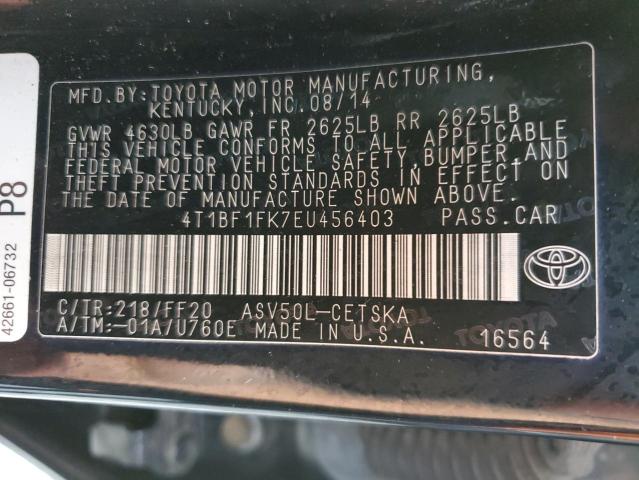 Photo 10 from auction – 2014 TOYOTA CAMRY L with VIN 4T1BF1FK7EU456403