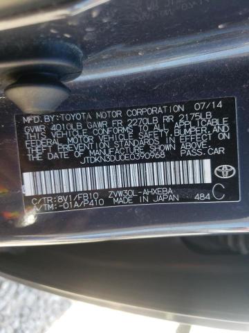 Photo 10 from auction – 2014 TOYOTA PRIUS with VIN JTDKN3DU0E0390968