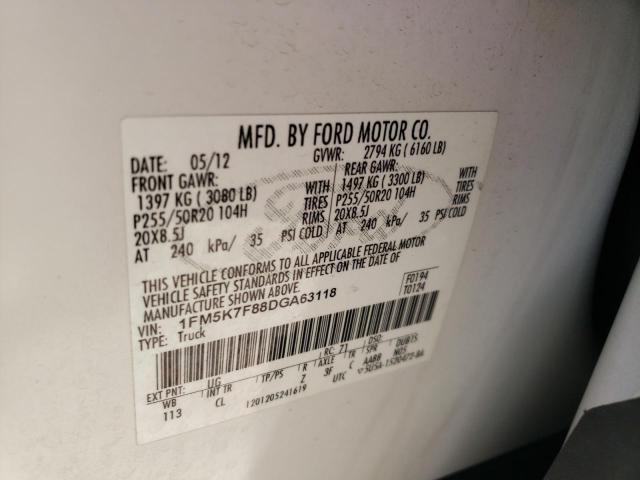 Photo 10 from auction – 2013 FORD EXPLORER L with VIN 1FM5K7F88DGA63118
