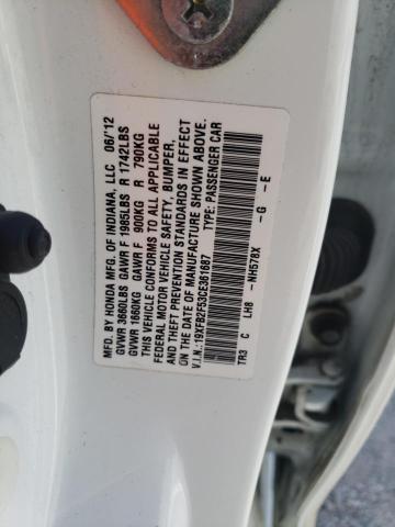 Photo 10 from auction – 2012 HONDA CIVIC LX with VIN 19XFB2F53CE361687
