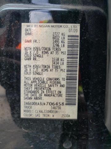 Photo 10 from auction – 2020 NISSAN FRONTIER S with VIN 1N6ED0EA3LN706458
