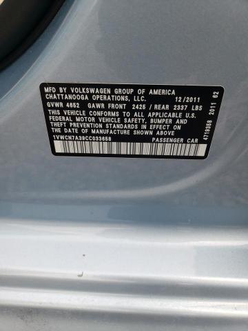 Photo 10 from auction – 2012 VOLKSWAGEN PASSAT SEL with VIN 1VWCN7A39CC033658