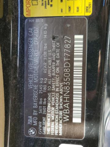 Photo 10 from auction – 2008 BMW 750 LI with VIN WBAHN83508DT77827