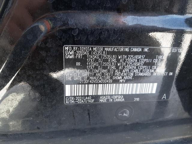 Photo 10 from auction – 2012 TOYOTA RAV4 LIMIT with VIN 2T3DF4DV0CW200499