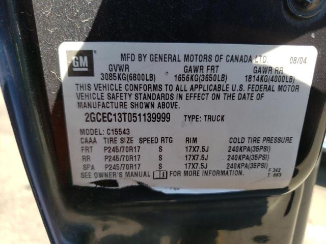 Photo 10 from auction – 2005 CHEVROLET SILVERADO2 with VIN 2GCEC13T051139999