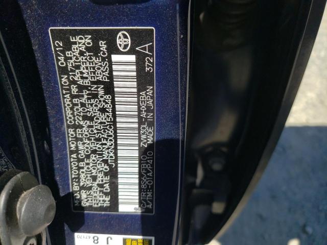 Photo 10 from auction – 2012 TOYOTA PRIUS with VIN JTDKN3DU6C1544848