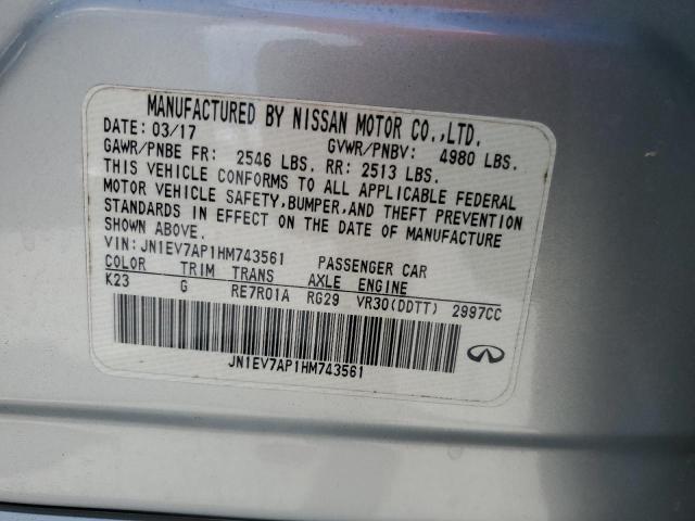 Photo 10 from auction – 2017 INFINITI Q50 PREMIU with VIN JN1EV7AP1HM743561