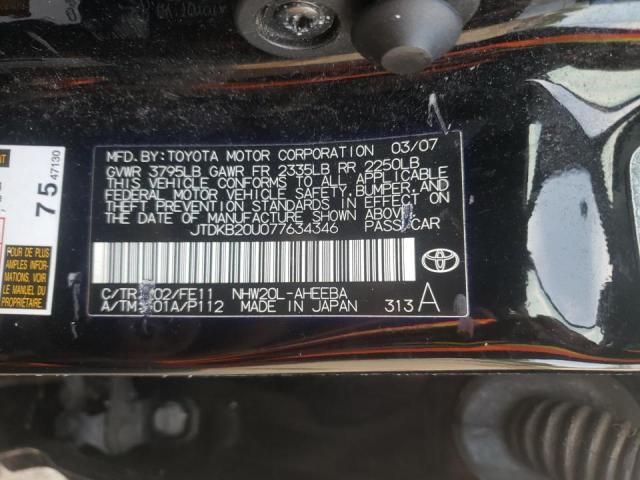 Photo 10 from auction – 2007 TOYOTA PRIUS with VIN JTDKB20U077634346