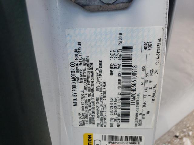 Photo 10 from auction – 2016 FORD FUSION SE with VIN 1FA6P0HD5G5100918