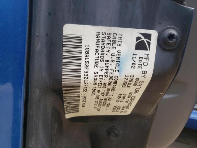 Photo 10 from auction – 2003 SATURN ION LEVEL with VIN 1G8AL52F33Z122422