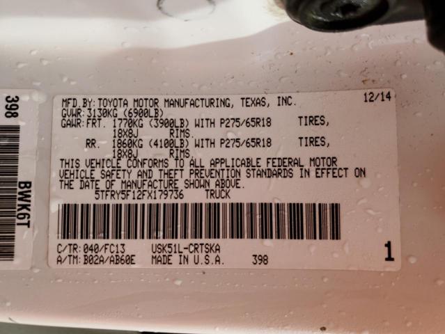 Photo 10 from auction – 2015 TOYOTA TUNDRA DOU with VIN 5TFRY5F12FX179736