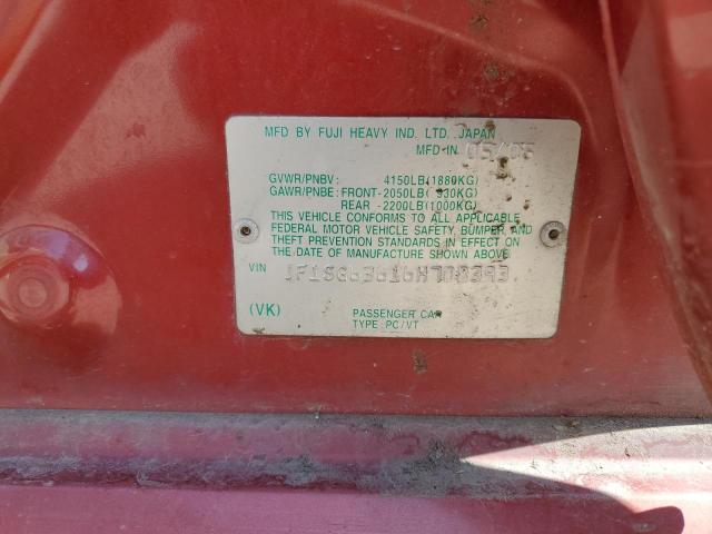 Photo 10 from auction – 2006 SUBARU FORESTER 2 with VIN JF1SG63616H708393