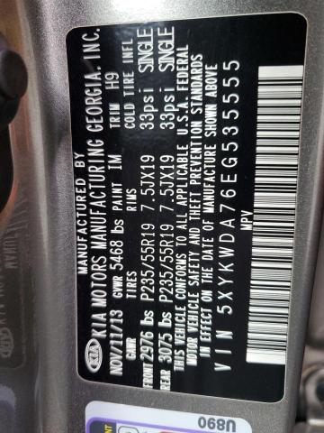 Photo 10 from auction – 2014 KIA SORENTO SX with VIN 5XYKWDA76EG535555