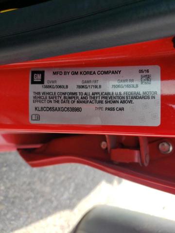 Photo 10 from auction – 2016 CHEVROLET SPARK 1LT with VIN KL8CD6SAXGC638980