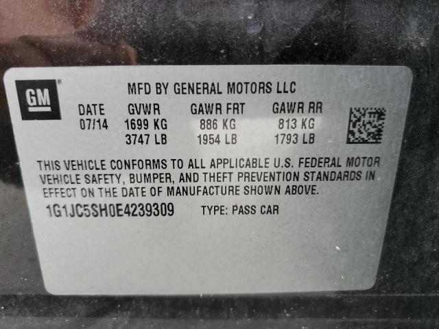 Photo 10 from auction – 2014 CHEVROLET SONIC LT with VIN 1G1JC5SH0E4239309